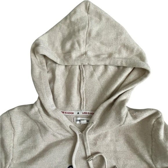 Life is Good Snow Day Knitted Pullo Hoodie Size M - Picture 4 of 10